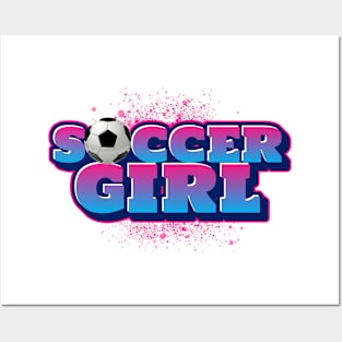 SOCCER Girl Summer Sports Posters and Art